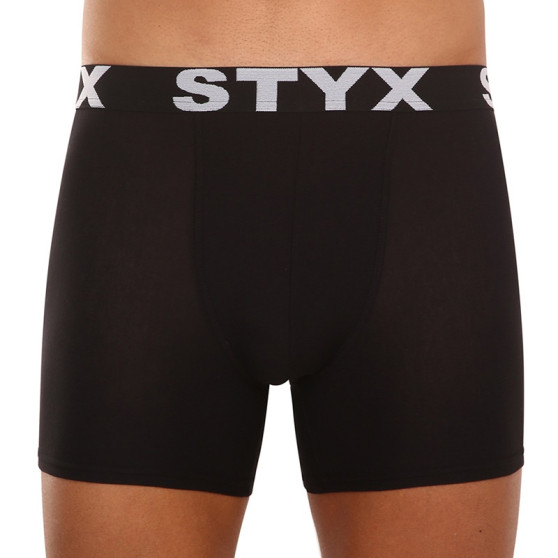 3PACK Boxershorts til mænd Styx lang sport gummi sort (3U960)