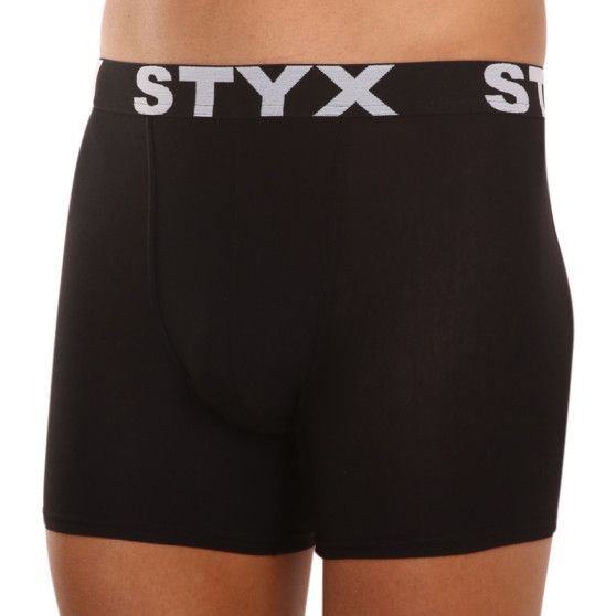 3PACK Boxershorts til mænd Styx lang sport gummi sort (3U960)