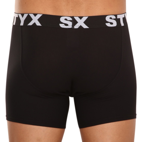 3PACK Boxershorts til mænd Styx lang sport gummi sort (3U960)