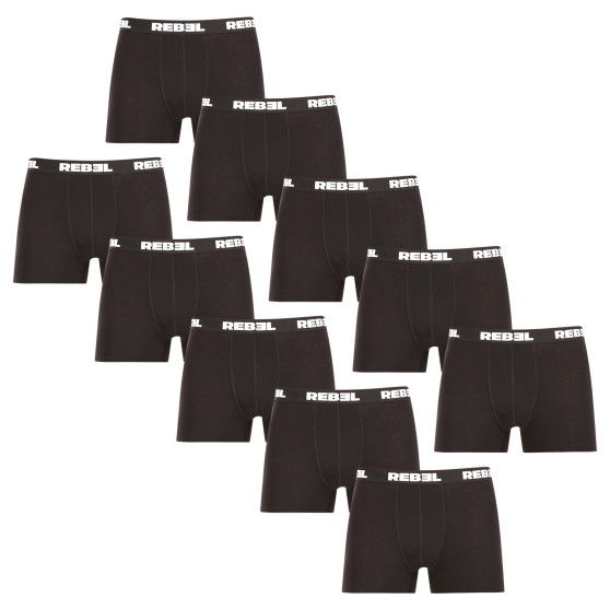 10PACK Boxershorts til mænd Nedeto Rebel sort (10NBR001)