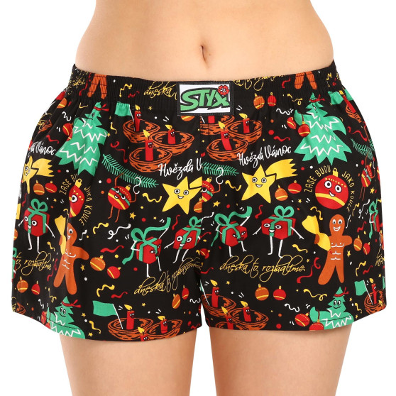 3PACK Dameshorts Styx art klassisk gummi flerfarvet (3K17134)