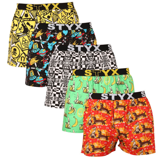 5PACK Boxershorts til mænd Styx art sports gummi flerfarvet (5B1309514)