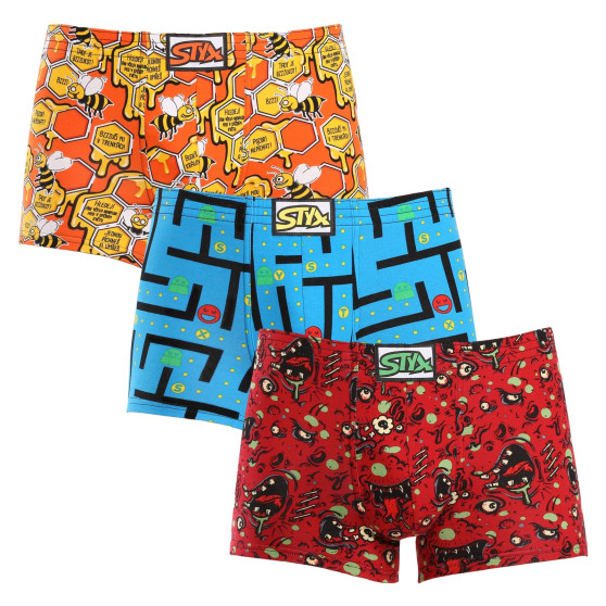 3PACK Boxershorts til mænd Styx art klassisk gummi flerfarvet (3Q12914)