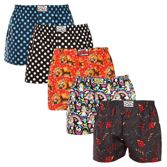 5PACK Boxershorts til mænd Styx art klassisk gummi overstørrelse flerfarvet (5E1182401)