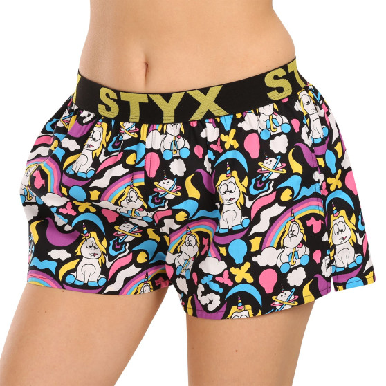 Dameshorts Styx art sport gummi enhjørning (T1158)