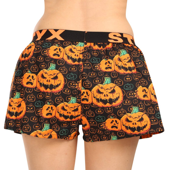 Dameshorts Styx art sports gummi Halloween græskar (T1755)