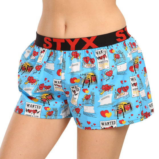 Dameshorts Styx kunst sport gummi Valentinsdag par (T1756)