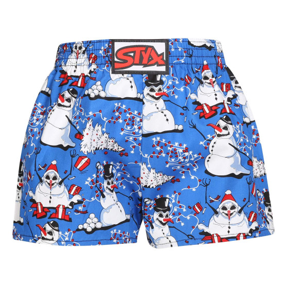 Børneshorts Styx art klassisk gummi christmas snowmen (J1751)