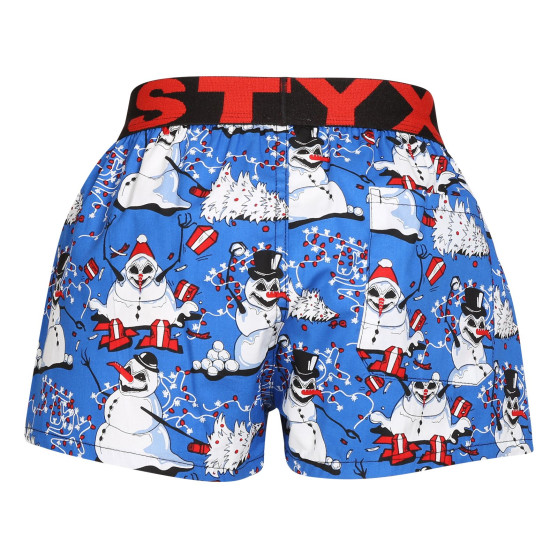 Børneshorts Styx kunst sport gummi jul snemænd (BJ1751)