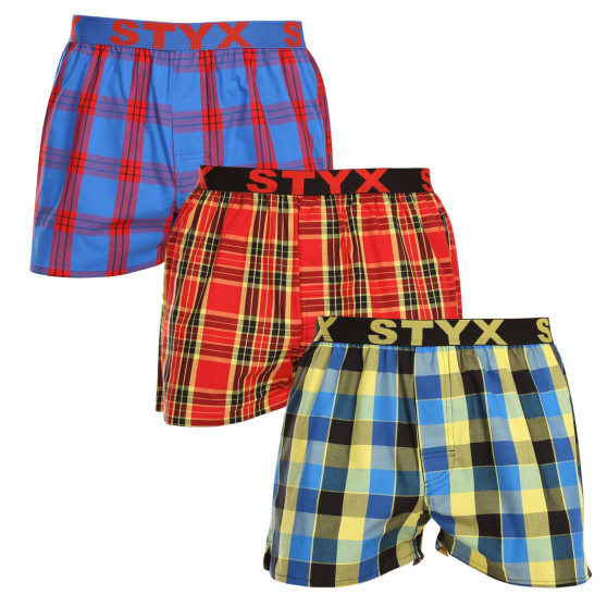 3PACK Boxershorts til mænd Styx sport elastik flerfarvet (3B11456)