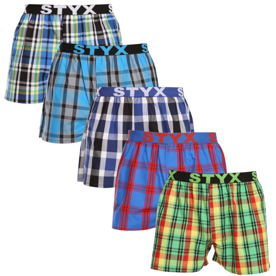 5PACK Boxershorts til mænd Styx sport elastik flerfarvet (5B1167890)