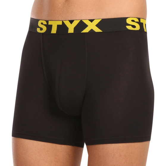 10PACK Boxershorts til mænd Styx lang sport gummi sort (10U9601)