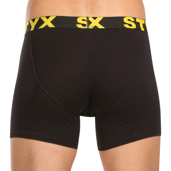 10PACK Boxershorts til mænd Styx lang sport gummi sort (10U9601)