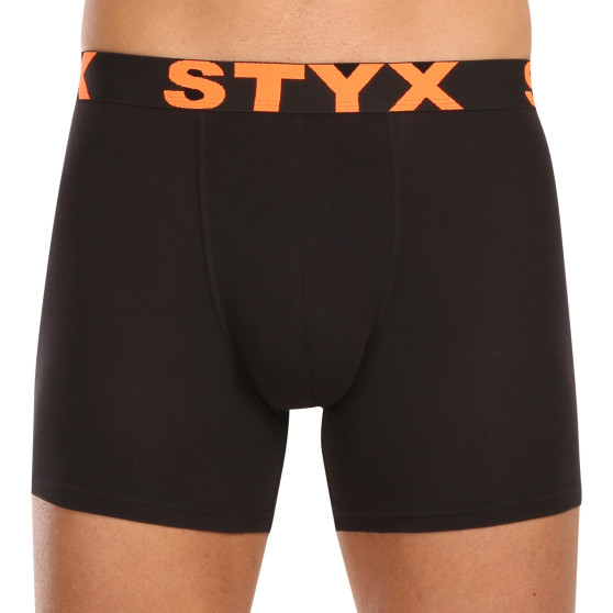 10PACK Boxershorts til mænd Styx lang sport gummi sort (10U9601)