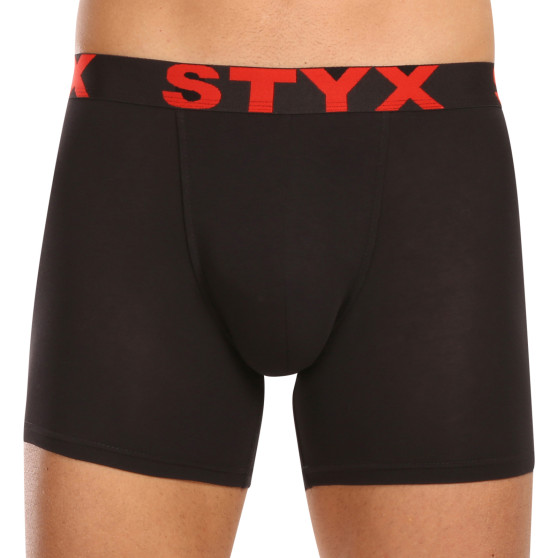 10PACK Boxershorts til mænd Styx lang sport gummi sort (10U9601)