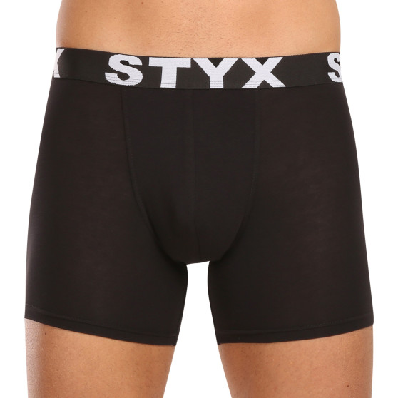 10PACK Boxershorts til mænd Styx lang sport gummi sort (10U9601)