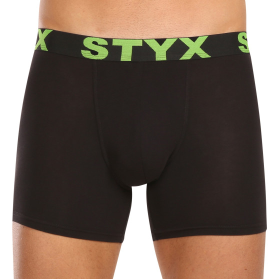 10PACK Boxershorts til mænd Styx lang sport gummi sort (10U9601)