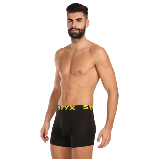 10PACK Boxershorts til mænd Styx lang sport gummi sort (10U9601)