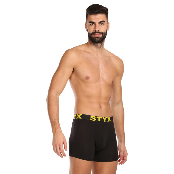 10PACK Boxershorts til mænd Styx lang sport gummi sort (10U9601)