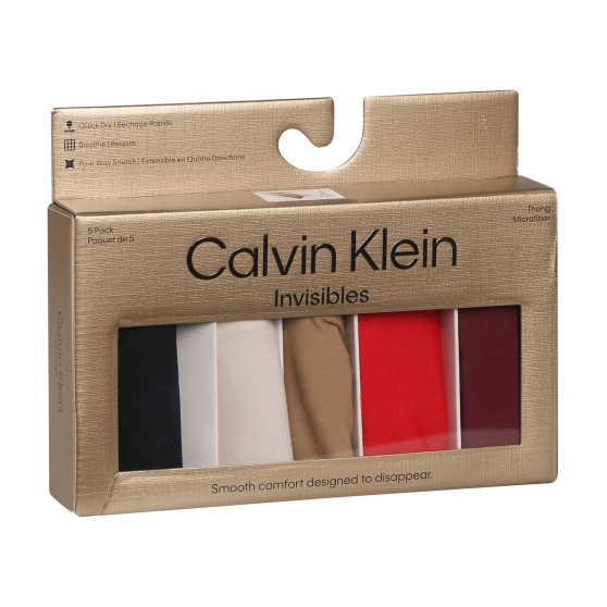 5PACK G-streng til kvinder Calvin Klein sømløs flerfarvet (QD5147E-HW1)