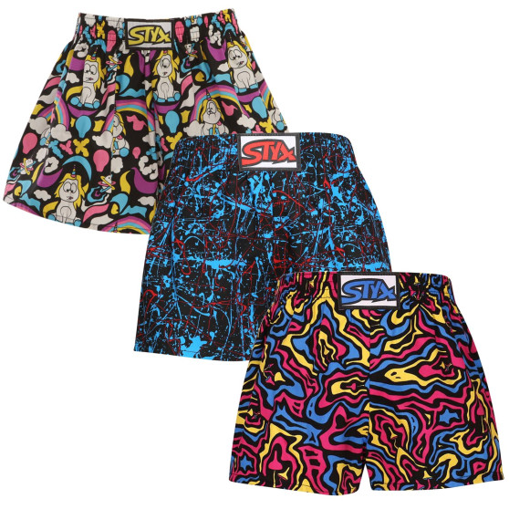 3PACK Børneshorts Styx art klassisk gummi flerfarvet (3J11803)