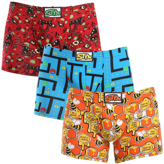 3PACK Boxershorts til mænd Styx long art klassisk gummi flerfarvet (3F12914)