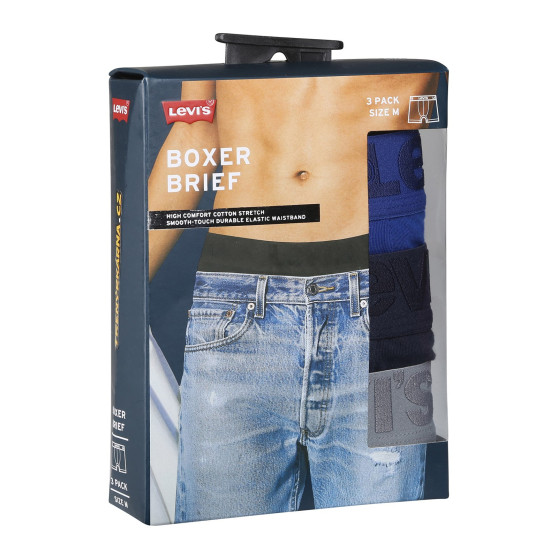 3PACK Boxershorts til mænd Levis flerfarvet (905045001 022)