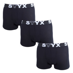 3PACK Boxershorts til mænd Styx sport gummi overstørrelse sort (3R960)