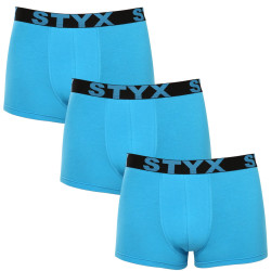 3PACK Boxershorts til mænd Styx sportselastik lyseblå (3G1169)