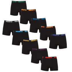 10PACK Boxershorts til mænd Nedeto sort (10NB004b)