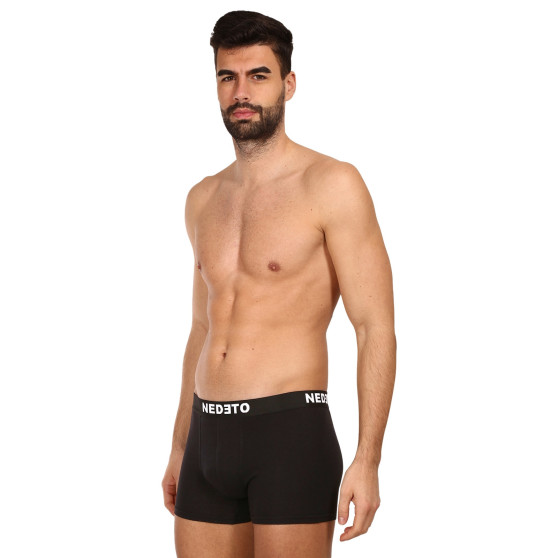 3PACK Boxershorts til mænd Nedeto sort (3NB001b)