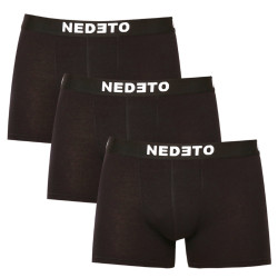 3PACK Boxershorts til mænd Nedeto sort (3NB001b)