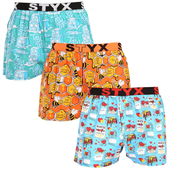 3PACK Boxershorts til mænd Styx art sports gummi flerfarvet (3B16476)