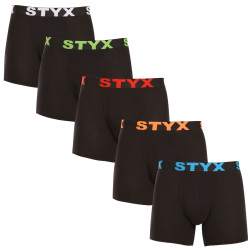 5PACK Boxershorts til mænd Styx lang sport gummi sort (5U9602)