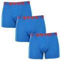 3PACK Boxershorts til mænd Styx lang sport gummi blå (3U1167)