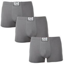 3PACK Boxershorts til mænd Styx klassisk gummi mørkegrå (3Q1063)