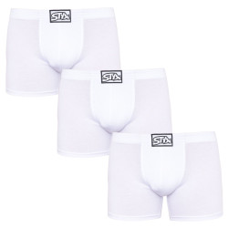 3PACK Boxershorts til mænd Styx lang klassisk gummi hvid (3F1061)