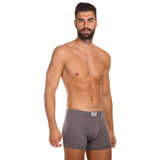 3PACK Boxershorts til mænd Styx lang klassisk elastik mørkegrå (3F1063)