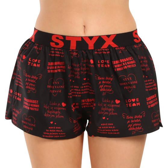 Women's Shorts Styx art sports gummi Valentine's Day lyrics (T1757)