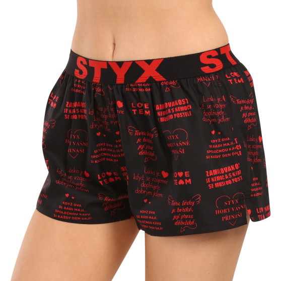 Women's Shorts Styx art sports gummi Valentine's Day lyrics (T1757)