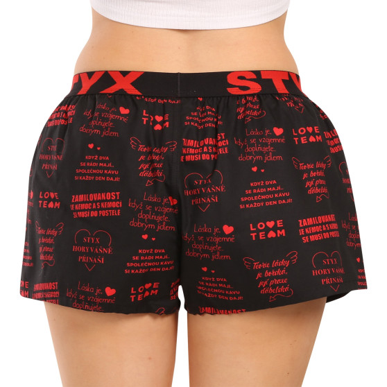 Women's Shorts Styx art sports gummi Valentine's Day lyrics (T1757)