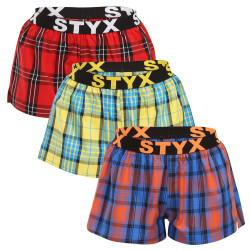 3PACK Dameshorts Styx sport gummi flerfarvet (3T10236)