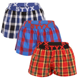 3PACK Dameshorts Styx sport gummi flerfarvet (3T10469)