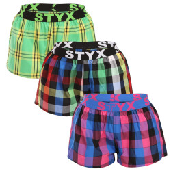 3PACK Dameshorts Styx sport gummi flerfarvet (3T10812)