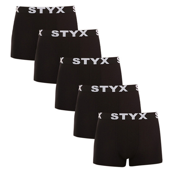 5PACK Boxershorts til mænd Styx sport gummi overstørrelse sort (5R960)