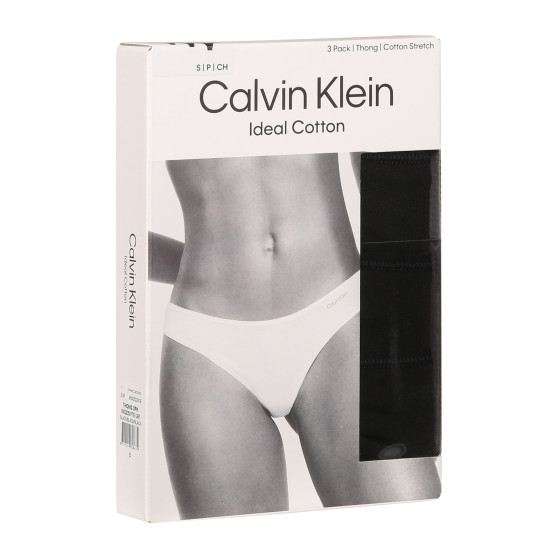 3PACK G-streng til kvinder Calvin Klein sort (QD5217E-UB1)