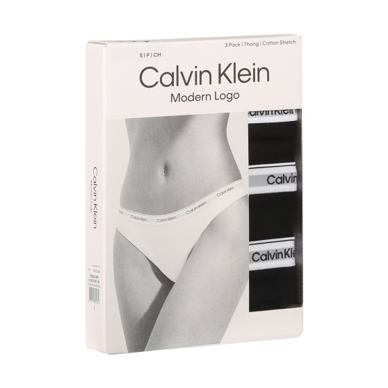 3PACK G-streng til kvinder Calvin Klein sort (QD5209E-UB1)