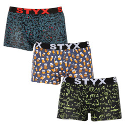 3PACK Boxershorts til mænd Styx art sports gummi flerfarvet (3G12672/2)