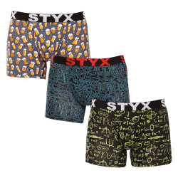 3PACK Boxershorts til mænd Styx lang kunst sport gummi flerfarvet (3U12672/2)