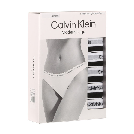 5PACK G-streng til kvinder Calvin Klein sort (QD5221E-UB1)